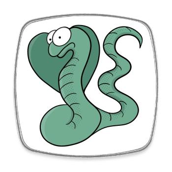 Un serpent mignon - Magnet carré - blanc - Devant