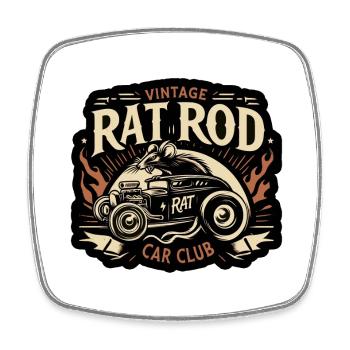 Chemise Ratsking Ratlook – Style rustique personnalisé - Magnet carré - blanc - Devant