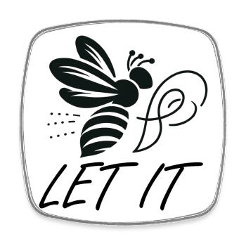 Graphic Bee Illustration - Square fridge magnet - white - Front