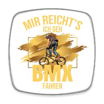 Mir reicht's, ich geh BMX fahren - Viereckiger Kühlschrankmagnet - Weiß - Vorne