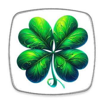 Four-leaf clover - Square fridge magnet - white - Front
