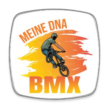 Meine DNA - BMX - Viereckiger Kühlschrankmagnet - Weiß - Vorne