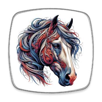 Horse - Square fridge magnet - white - Front