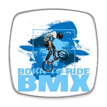 Born to Ride BMX - Viereckiger Kühlschrankmagnet - Weiß - Vorne