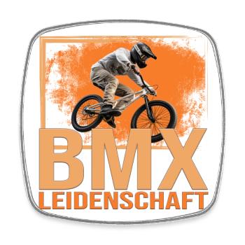 BMX Leidenschaft - Viereckiger Kühlschrankmagnet - Weiß - Vorne