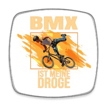 BMX ist meine Droge - Viereckiger Kühlschrankmagnet - Weiß - Vorne