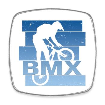 BMX - Viereckiger Kühlschrankmagnet - Weiß - Vorne