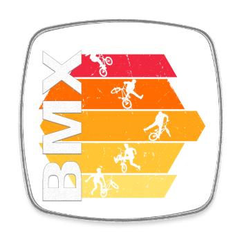 BMX - Viereckiger Kühlschrankmagnet - Weiß - Vorne