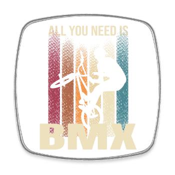 All you Need is BMX - Viereckiger Kühlschrankmagnet - Weiß - Vorne