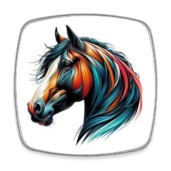 Horse - Square fridge magnet - white - Front