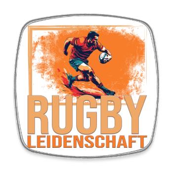 Rugby Leidenschaft - Viereckiger Kühlschrankmagnet - Weiß - Vorne