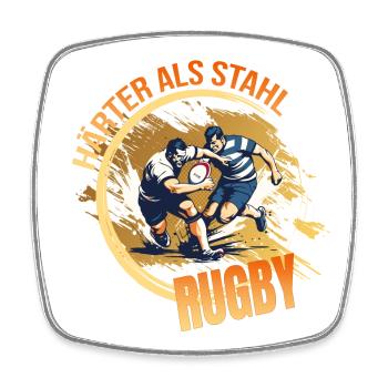 Härter als Stahl - Rugby - Viereckiger Kühlschrankmagnet - Weiß - Vorne