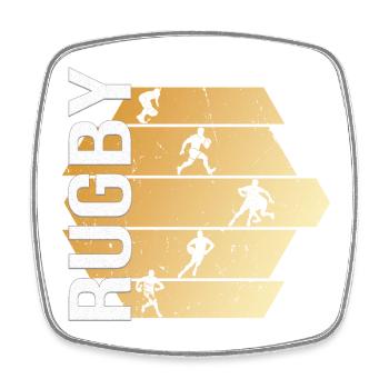 Rugby - Viereckiger Kühlschrankmagnet - Weiß - Vorne