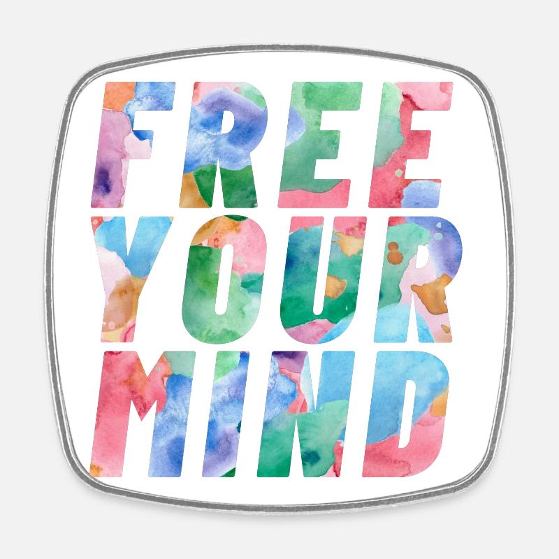 Free your mind - Viereckiger Kühlschrankmagnet - Weiß