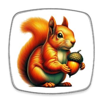 Squirrel - Square fridge magnet - white - Front