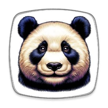 Panda - Viereckiger Kühlschrankmagnet - Weiß - Vorne