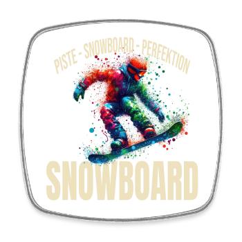 Piste - Snowboard - Perfektion - Viereckiger Kühlschrankmagnet - Weiß - Vorne