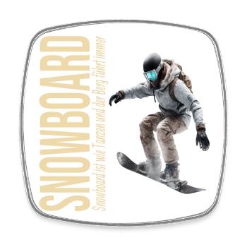 Snowboard ist wie tanzen und der Berg führt immer - Viereckiger Kühlschrankmagnet - Weiß - Vorne
