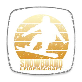 Snowboard Leidenschaft - Viereckiger Kühlschrankmagnet - Weiß - Vorne
