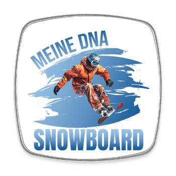 Meine DNA - Snowboard - Viereckiger Kühlschrankmagnet - Weiß - Vorne