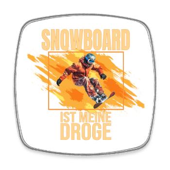 Snowboard ist meine Droge - Viereckiger Kühlschrankmagnet - Weiß - Vorne