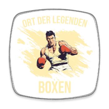 Ort der Legenden - Boxen - Viereckiger Kühlschrankmagnet - Weiß - Vorne