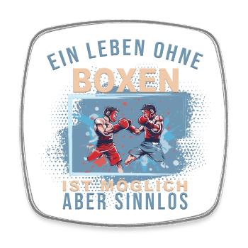 Ein Leben ohne Boxen ist möglich, aber Sinnlos - Viereckiger Kühlschrankmagnet - Weiß - Vorne