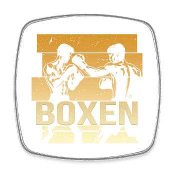 Boxen - Viereckiger Kühlschrankmagnet - Weiß - Vorne