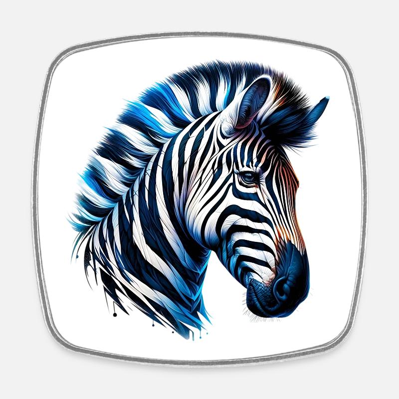 Zebra - Viereckiger Kühlschrankmagnet - Weiß