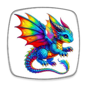 Dragon - Square fridge magnet - white - Front