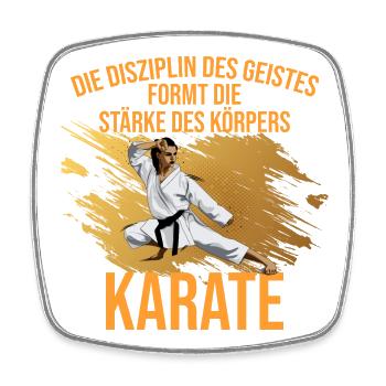 Die Disziplin des Geistes formt die Stärke - Viereckiger Kühlschrankmagnet - Weiß - Vorne