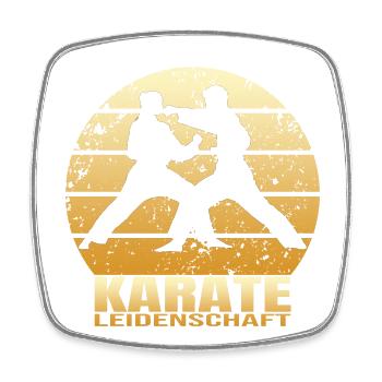 Karate Leidenschaft - Viereckiger Kühlschrankmagnet - Weiß - Vorne