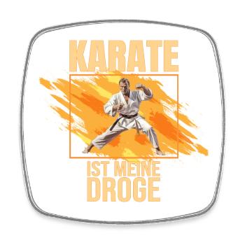 Karate ist meine Droge - Viereckiger Kühlschrankmagnet - Weiß - Vorne