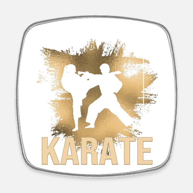 Karate - Viereckiger Kühlschrankmagnet - Weiß