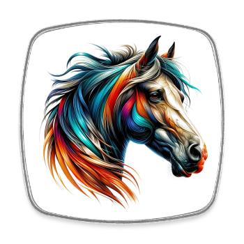 Horse - Square fridge magnet - white - Front