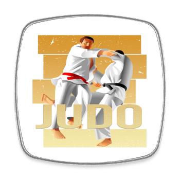 Judo - Viereckiger Kühlschrankmagnet - Weiß - Vorne