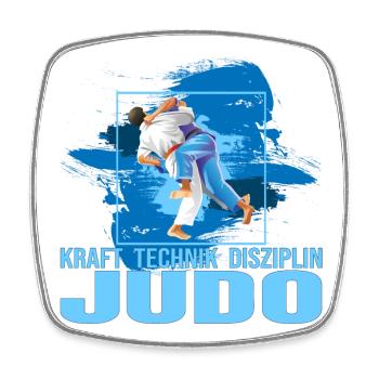 Kraft - Technik - Disziplin - Judo - Viereckiger Kühlschrankmagnet - Weiß - Vorne