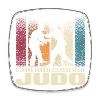 Stärke durch Gelassenheit - Judo - Viereckiger Kühlschrankmagnet - Weiß - Vorne