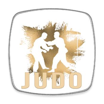 Judo - Viereckiger Kühlschrankmagnet - Weiß - Vorne
