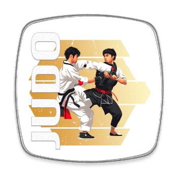 Judo - Viereckiger Kühlschrankmagnet - Weiß - Vorne