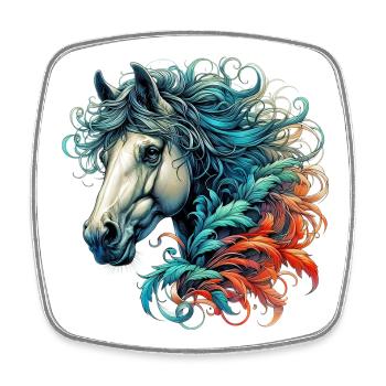 Horse - Square fridge magnet - white - Front