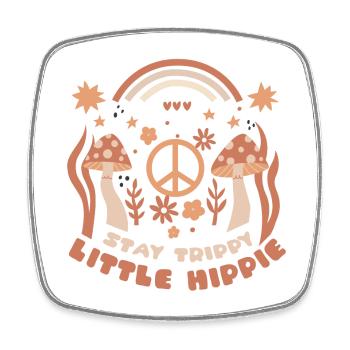 spruch siebziger jahre stay trippy little hippie - Viereckiger Kühlschrankmagnet - Weiß - Vorne