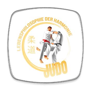 Lebensphilosophie der Harmonie - Judo - Viereckiger Kühlschrankmagnet - Weiß - Vorne