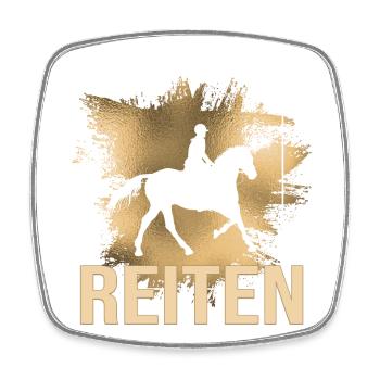 Reiten - Viereckiger Kühlschrankmagnet - Weiß - Vorne