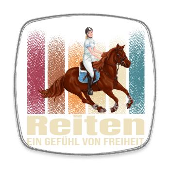 Reiten ein Gefühl von Freiheit - Reiten - Viereckiger Kühlschrankmagnet - Weiß - Vorne