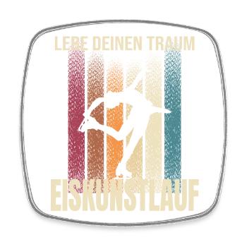Lebe deinen Traum - Eiskunstlaufen - Viereckiger Kühlschrankmagnet - Weiß - Vorne