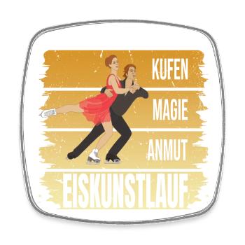 Kufen - Magie - Anmut - Eiskunstlauf - Viereckiger Kühlschrankmagnet - Weiß - Vorne