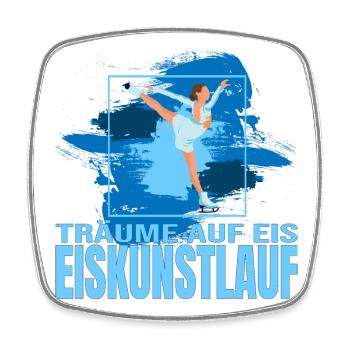 Träume auf Eis - Eiskunstlaufen - Viereckiger Kühlschrankmagnet - Weiß - Vorne