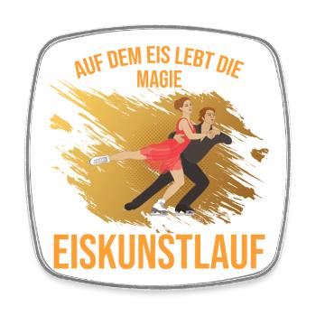 Auf dem Eis lebt die Magie - Eiskunstlauf - Viereckiger Kühlschrankmagnet - Weiß - Vorne