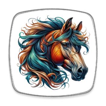 Horse - Square fridge magnet - white - Front